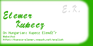 elemer kupecz business card